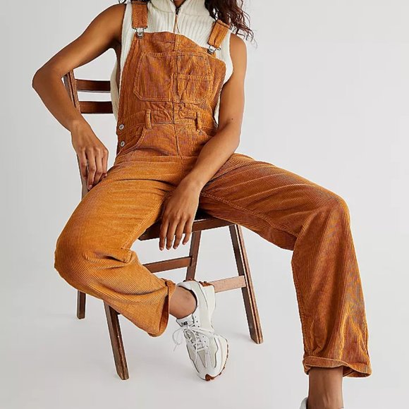 Free People Pants - Free People Ziggy Corduroy Overalls Tan